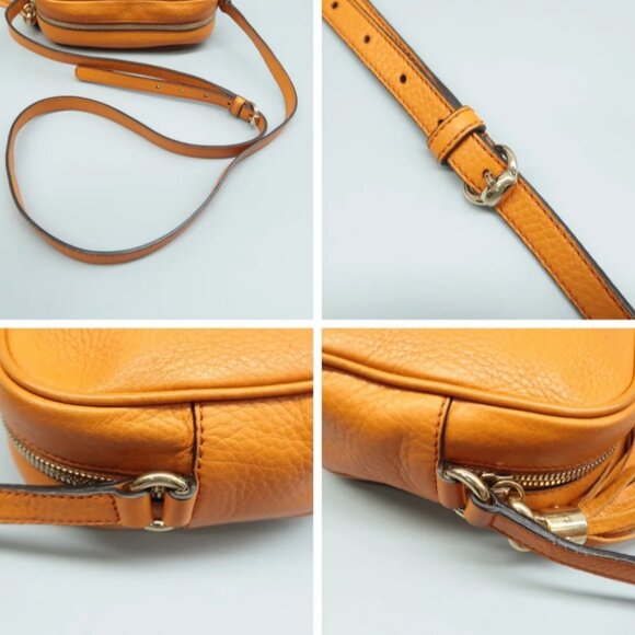 100% Authentic GUCCI SOHO Orange leather Shoulder Bag - Picture 8 of 12